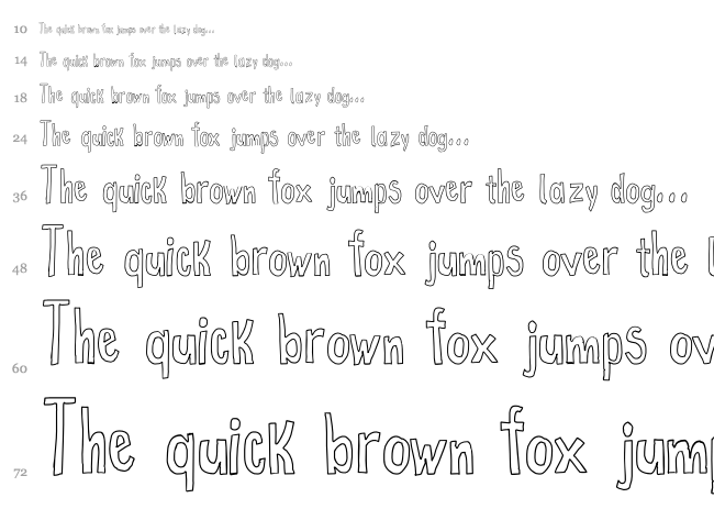 True 2D font waterfall